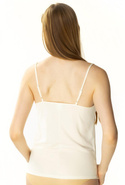 Prosta koszulka damska Ofelia na ramiączkach 6117 ecru - Mewa