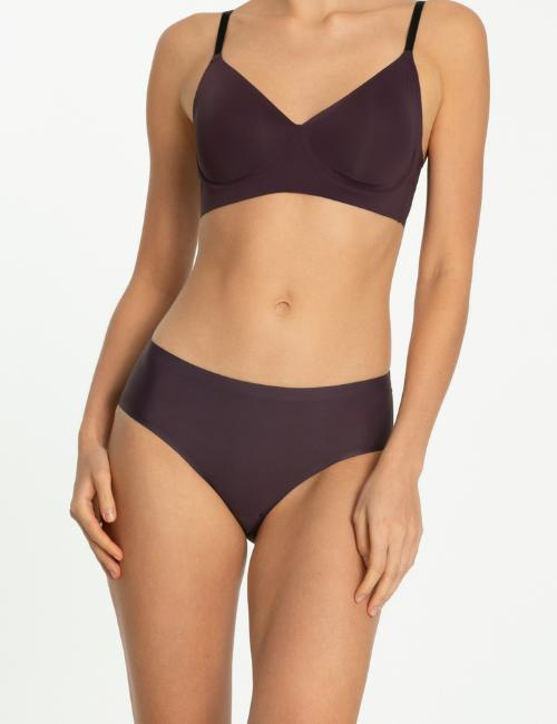 Figi simple w kroju classic DARK PLUM- Julimex