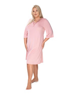 Koszula nocna damska Elena wygodna 6400 ciemny róż - Mewa