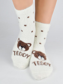 Skarpety puchate teddy mix 3 kolory (brązowe, beżowe, ecru) - Noviti SP016