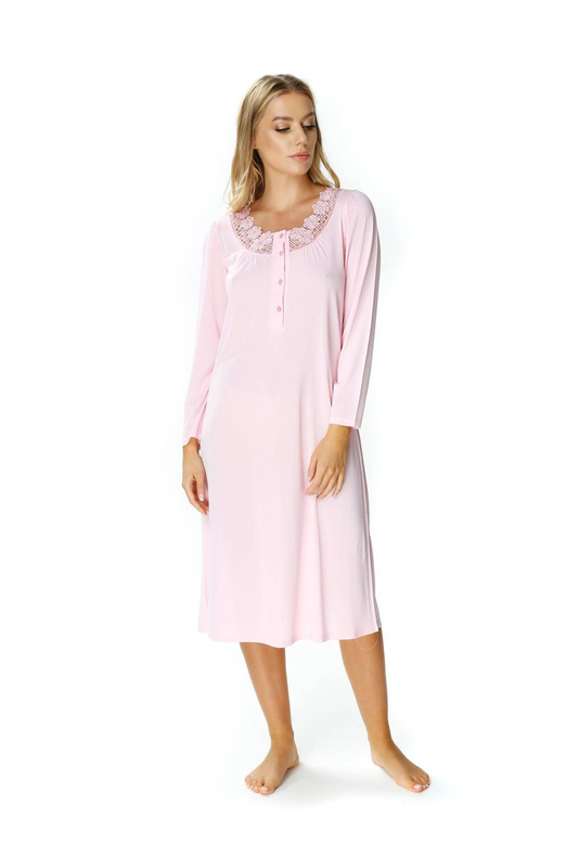 Długa koszula nocna na guziczki Mewa 6126 Antonina