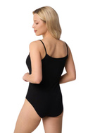 Gładkie czarne body damskie na ramiączkach Babell HOLLY