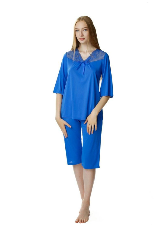 Dwuczęściowa jedwabna piżama damska Mewa 6377 Dagmara