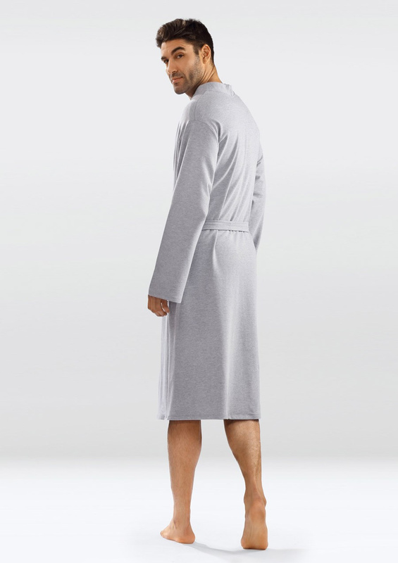 Bawełniany szlafrok/ podomka Męska Harry- niebieski- Dkaren