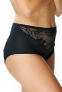 Figi damskie Liza wysoki stan z koronką kol. czarny - Mewa