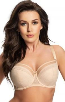 Półusztywniany beżowy biustonosz Gorsenia K680 CHRISTINA OSTATNIE SZTUKI