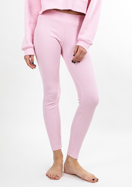 Legginsy DK-K-B13 - jasny róż bawełna prążki - Dkaren