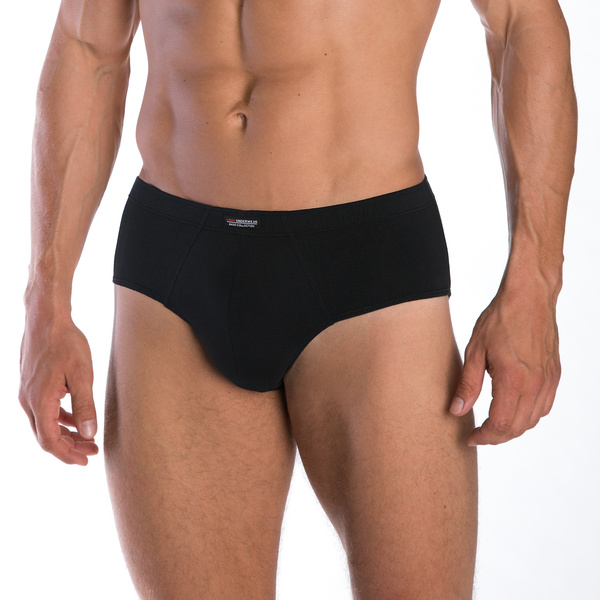 Gładkie czarne slipy męskie Lama 4000 dwupak