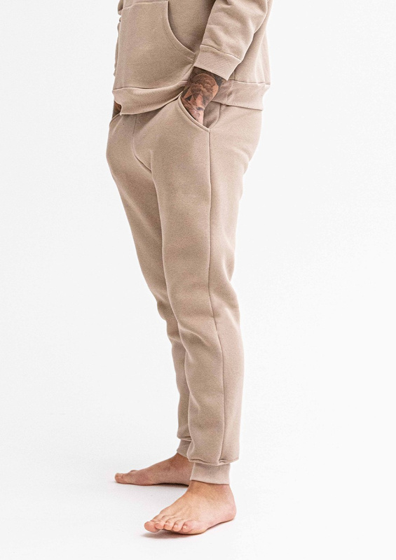 Wygodny dres męski Dk-k-b14 cappuccino bawełna gruba - Dkaren