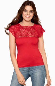 Ozdobna czerwona bluzka damska Babell ELINA