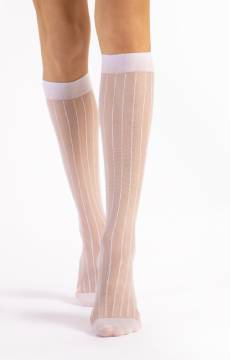 Podkolanówki w pionowe paski Fiore LINEA 15 den