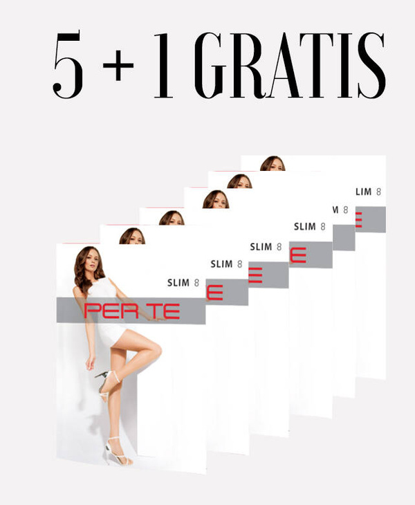 Super paka rajstop 5 + 1 gratis Perte Slim 8 den / jasny beż