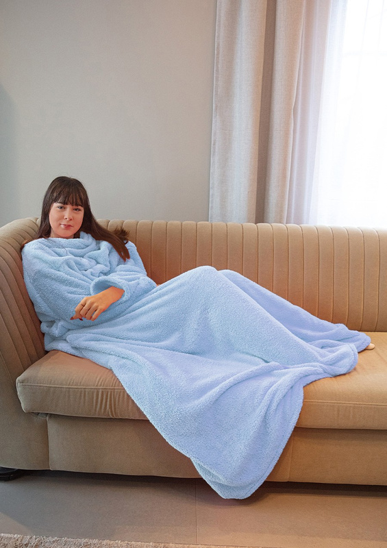 Koc z rękawami - puch granat - Dkaren