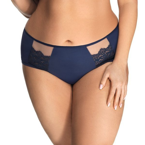 Granatowe figi z koronkowymi wstawkami Gorsenia K442 LUISSE