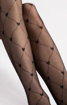 Modne rajstopy w serdeuszka Fiore THE ROYAL 20 DEN black