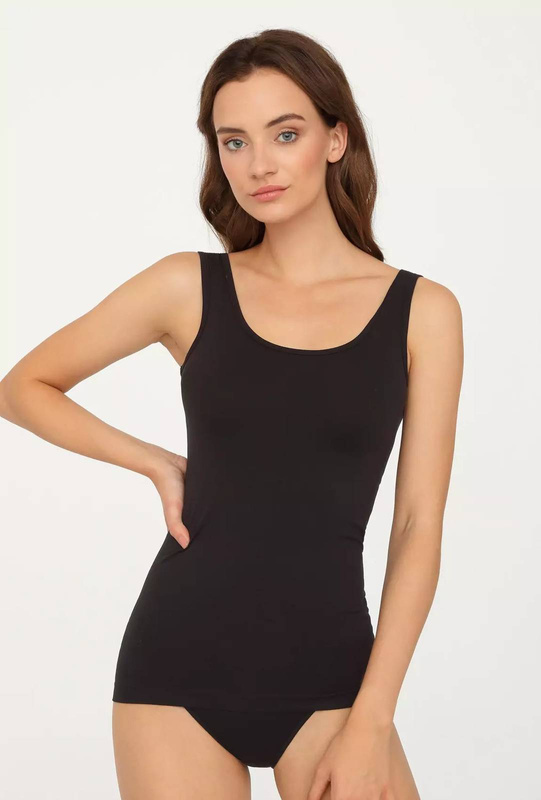 Czarna bezszwowa koszulka damska Gatta - Tank Top