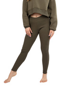 Legginsy DK-K-B13 - khaki bawełna prążki - Dkaren