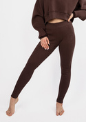 Legginsy DK-K-B13 - czekolada bawełna prążki - Dkaren