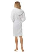 Biały damski szlafrok frotte L&L 2101