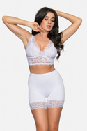 Białe szorty z koronkowymi nogawkami Babell 188