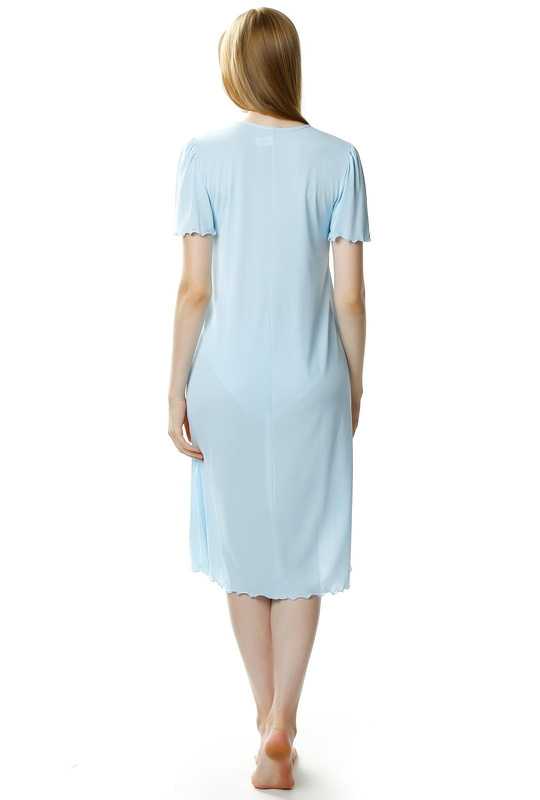 Niebieska koszula nocna Beatriz za kolano - Mewa 4112
