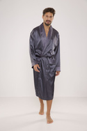 Szary satynowy szlafrok męski De Lafense - 940.
