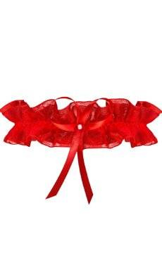 Podwiązka z podwójnego czerwonego tiulu Julimex PW-03 MONAKO