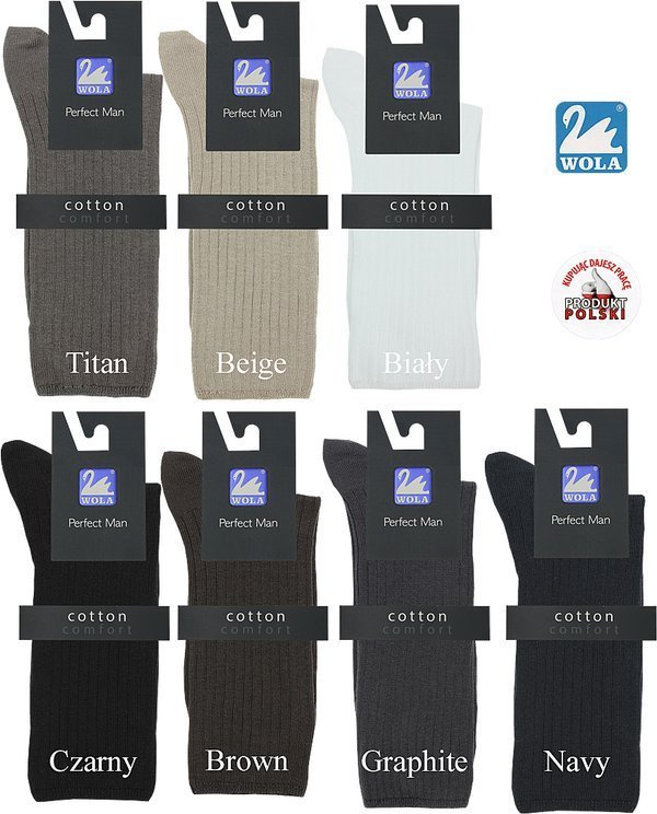 Bezuciskowe skarpetki męskie Wola Comfort biały