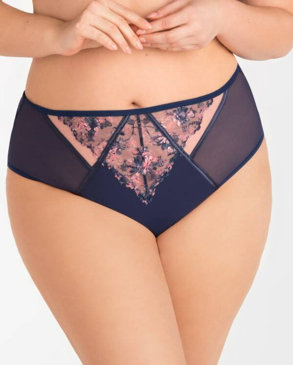 Granatowe figi z wyższym stanem Gorsenia K821 EDNA