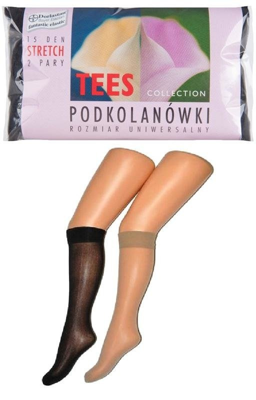 Podkolanówki bezuciskowe ze stretchu Tees (woreczek) 2 PARY