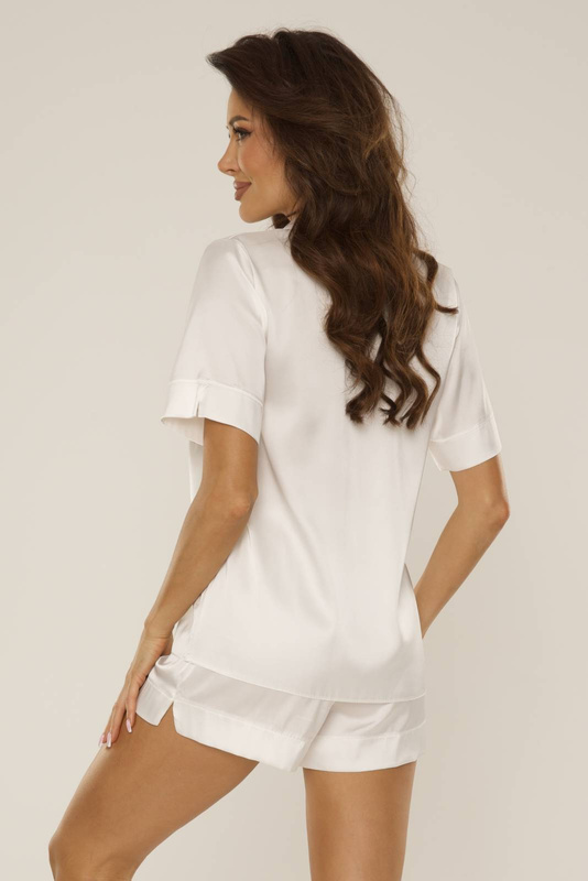 Rozpinana satynowa piżama damska De Lafense 762 CORDELIA