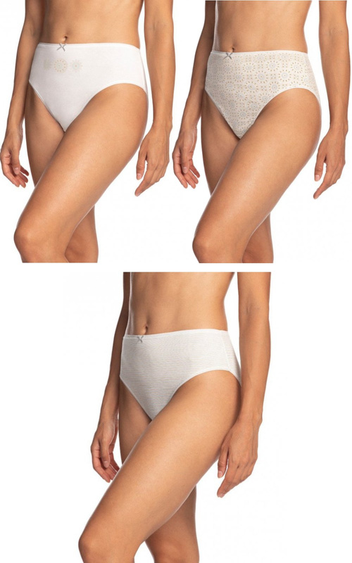 Bawełniane figi damskie Lama 3-pak Bikini - jasne kolory