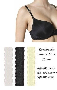 Materiałowe, wymienne  ramiączka do biustonosza Julimex RB-403 RAMIĄCZKA '16 MM' BIAŁE