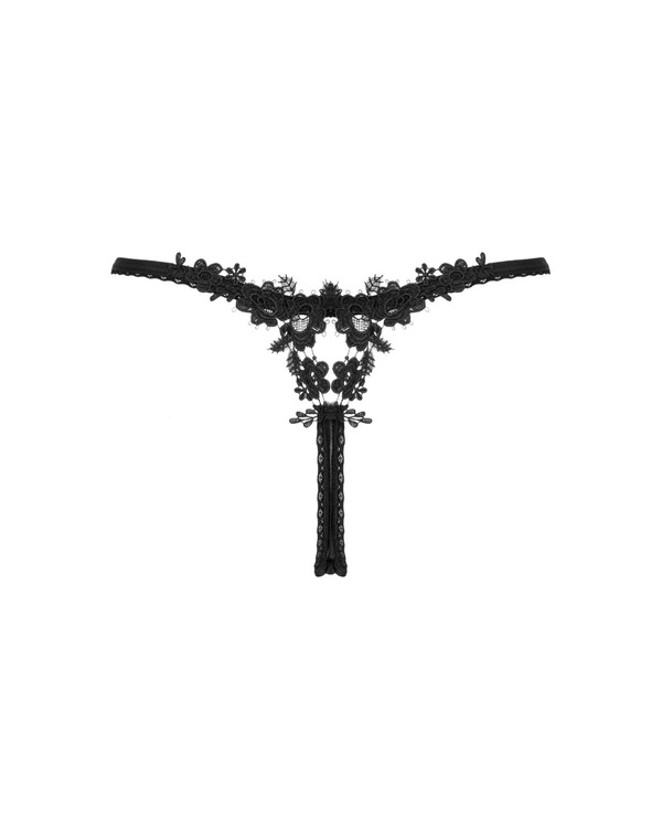 Otwarte czarne stringi Obsessive Celia Noir