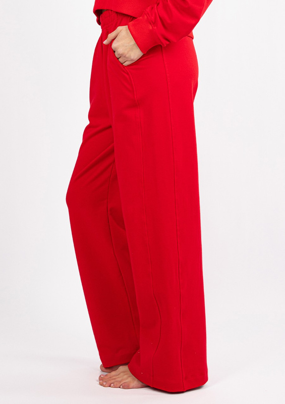 Bawełniane spodnie dresowe DK-K-B26- Dkaren czerwony