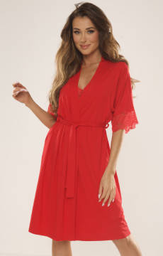 Wiskozowy szlafrok z krótkim rękawem De Lafense 643 Noela