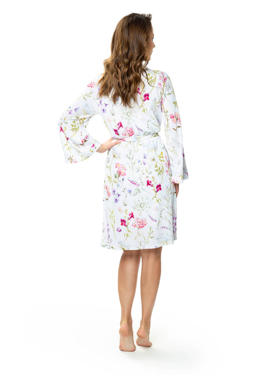 Kolorowy peniuar w kwiaty Mewa Flores 6538