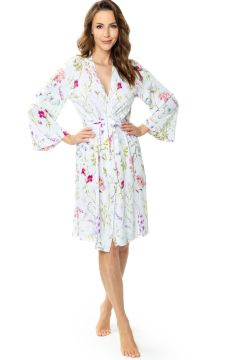 Kolorowy peniuar w kwiaty Mewa Flores 6538