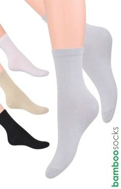 Cienkie, bambusowe skarpetki Steven 108 /białe