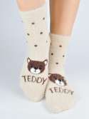 Skarpety puchate teddy mix 3 kolory (brązowe, beżowe, ecru) - Noviti SP016