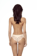 Brazyliany damskie z koronką na pośladkach Risa 5033 Beżowy - Lapinee