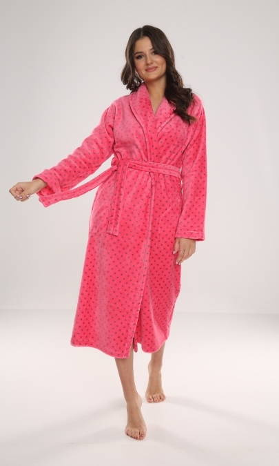 Długi miękki szlafrok damski De Lafense 548 Melanie