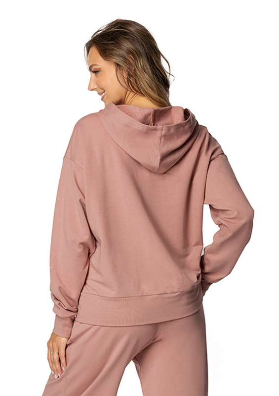 Modna bluza z kapturem DK-K-B8 - puder bawełna - Dkaren