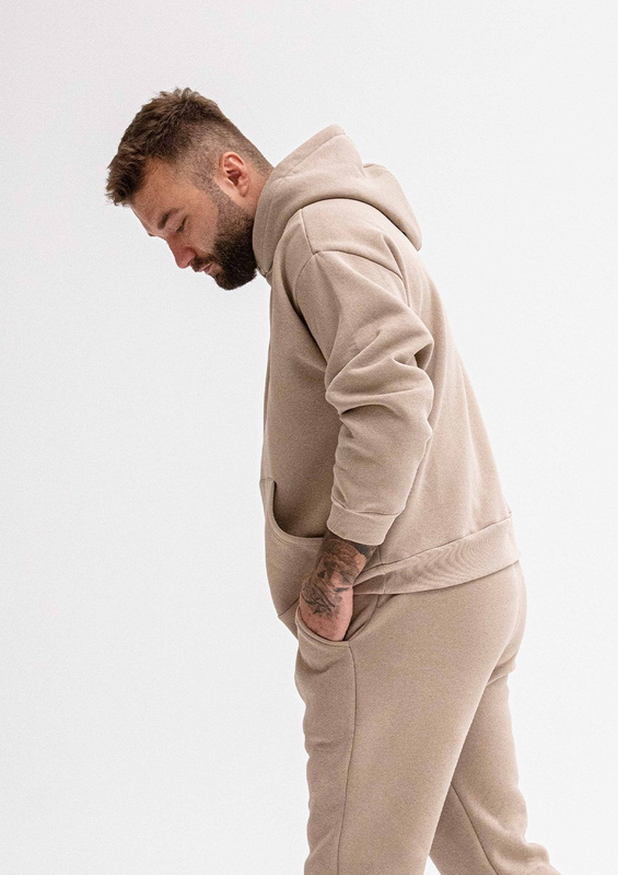 Sportowa bluza męska z kapturem DK-K-B14 męska - czarny bawełna gruba - Dkaren