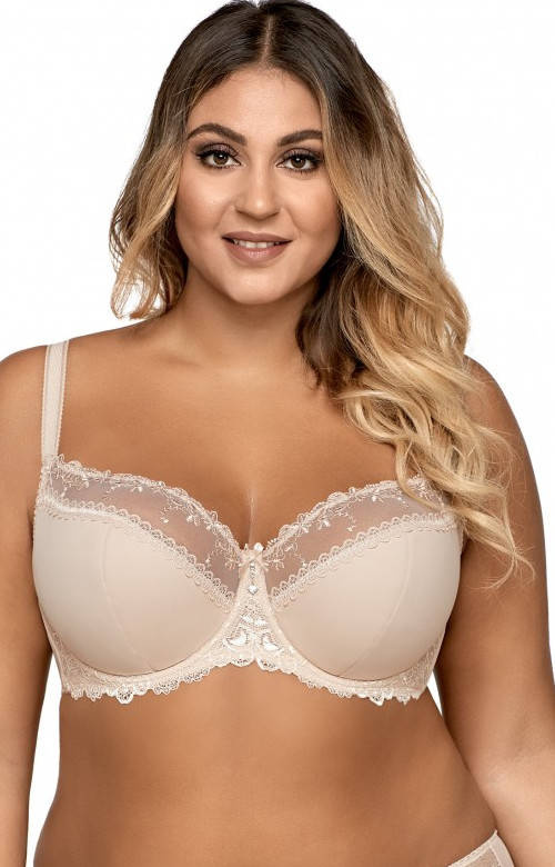 Półusztywniany BEŻOWY biustonosz damski Ava - 1030