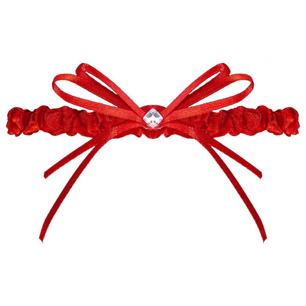 Satynowa czerwona podwiązka Julimex PW-42 BERLIN