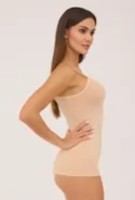 Beżowa koszulka Gatta Camisole-bezszwowa na wąskich ramiączkach