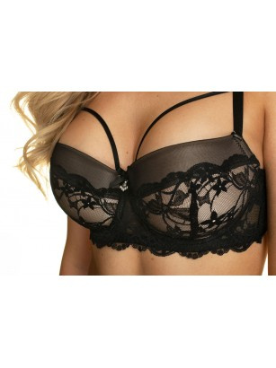 Biustonosz push-up z podkreślającymi biust paseczkami Konrad Laura