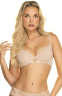 KLASYCZNY Beżowy biustonosz usztywniany push-up Victoria - Konrad