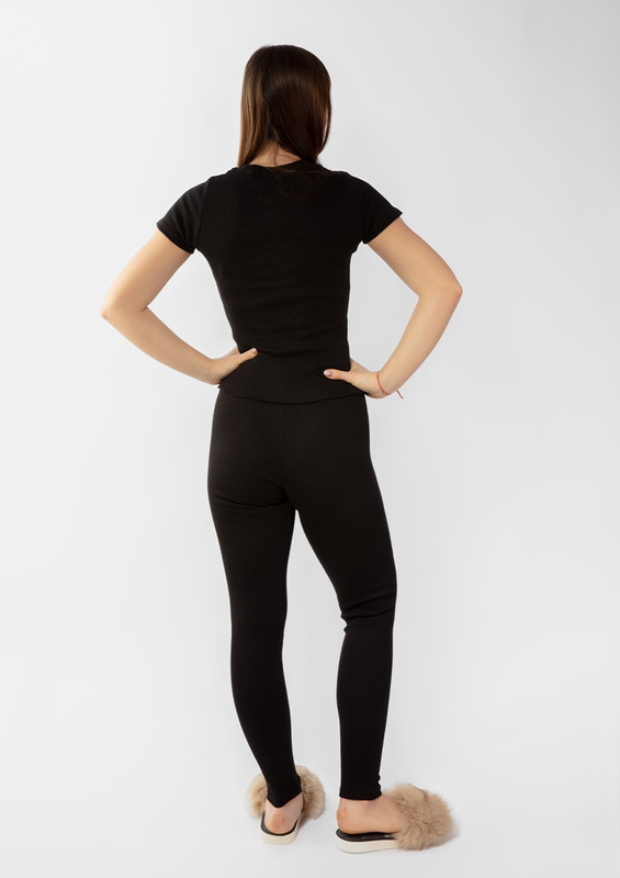 Komplet Halima - róż bawełna prążki - Dkaren